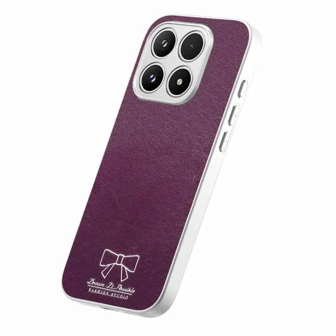 Coque Xiaomi 17 Magnétique à Motif Nœud Papillon en Simili Cuir