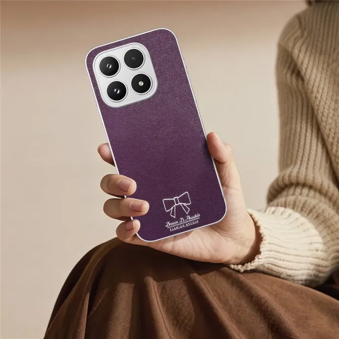 Coque Xiaomi 17 Magnétique à Motif Nœud Papillon en Simili Cuir