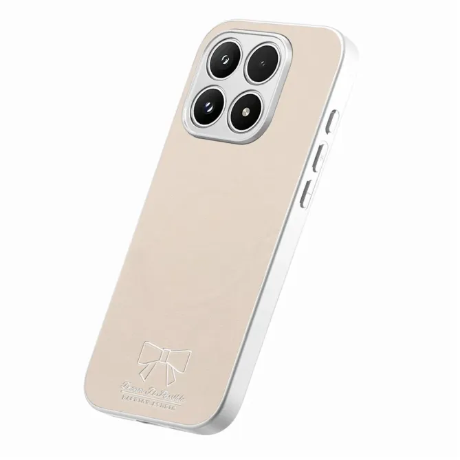 Coque Xiaomi 17 Magnétique à Motif Nœud Papillon en Simili Cuir
