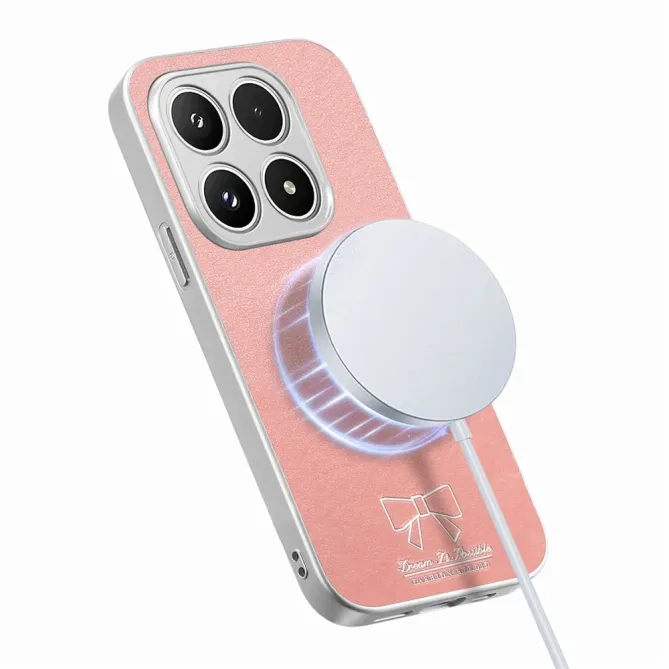 Coque Xiaomi 17 Magnétique à Motif Nœud Papillon en Simili Cuir