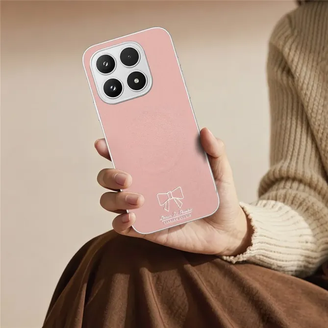Coque Xiaomi 17 Magnétique à Motif Nœud Papillon en Simili Cuir