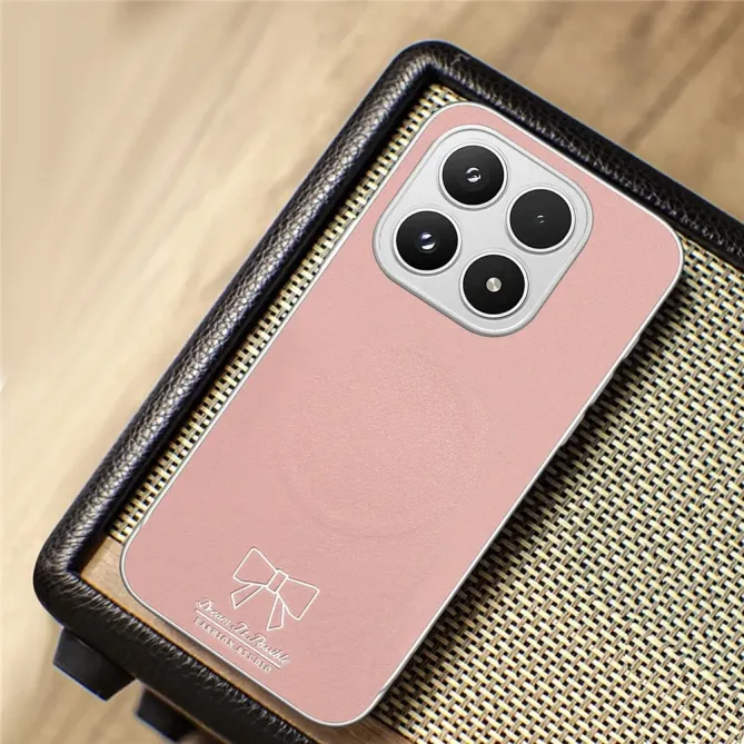 Coque Xiaomi 17 Magnétique à Motif Nœud Papillon en Simili Cuir