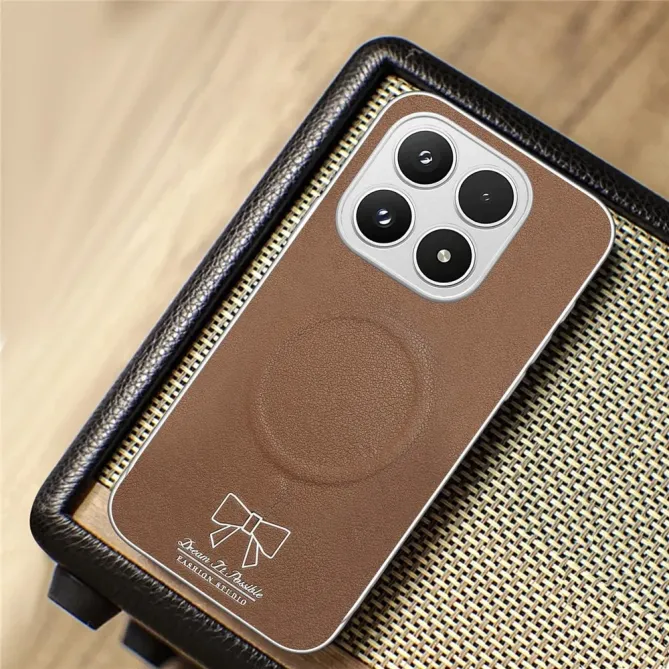 Coque Xiaomi 17 Magnétique à Motif Nœud Papillon en Simili Cuir