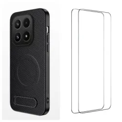Coque Xiaomi 17 Carbone Magnétique avec 2 Verres Trempés
