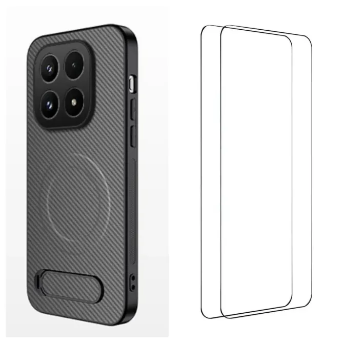 Coque Xiaomi 17 Carbone Magnétique avec 2 Verres Trempés