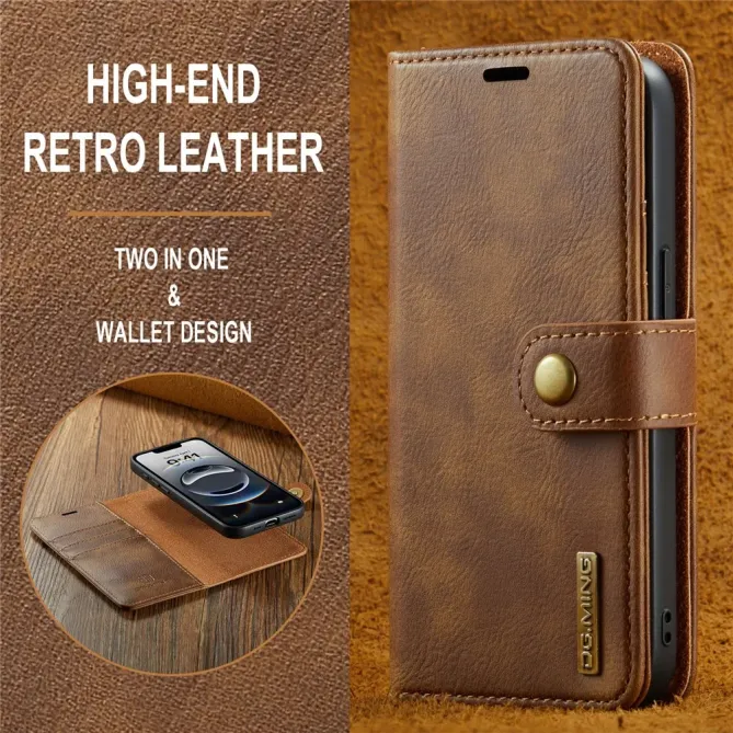 Housse iPhone 17e / 16e DG.MING détachable en cuir véritable