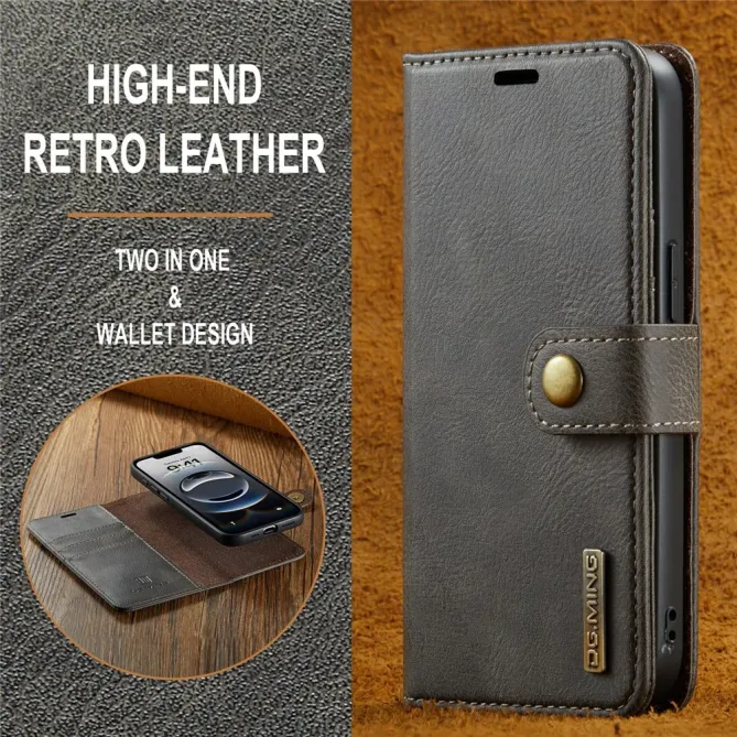 Housse iPhone 17e / 16e DG.MING détachable en cuir véritable