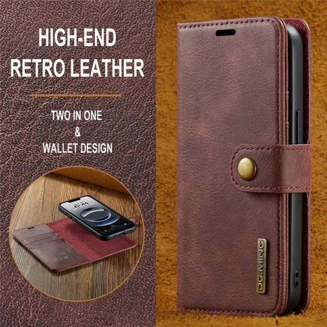 Housse iPhone 17e / 16e DG.MING détachable en cuir véritable