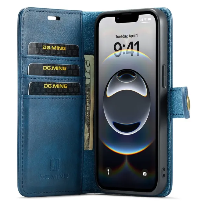 Housse iPhone 17e / 16e DG.MING détachable en cuir véritable