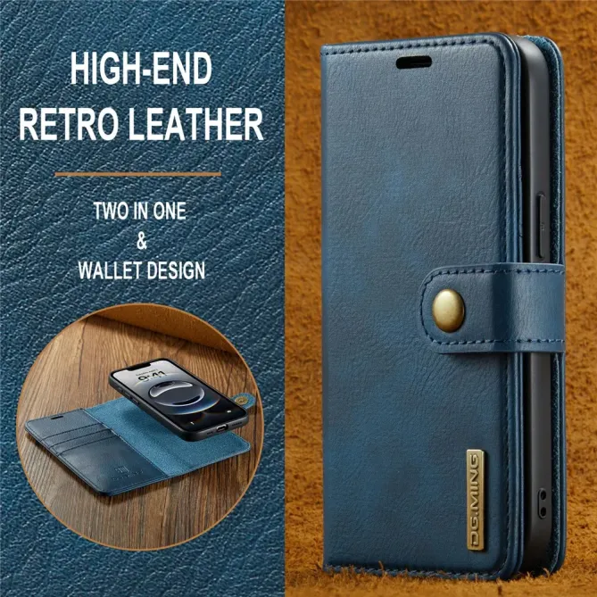 Housse iPhone 17e / 16e DG.MING détachable en cuir véritable