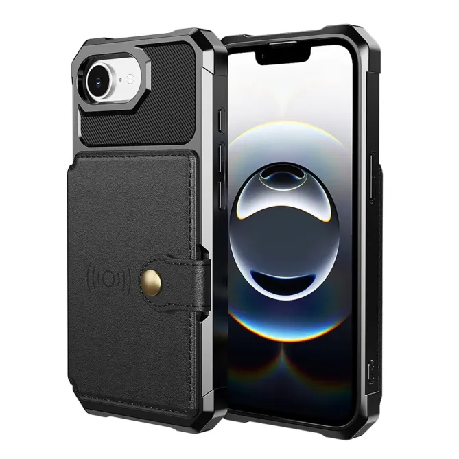 Coque iPhone 17e / 16e Porte-cartes Simili Cuir et TPU