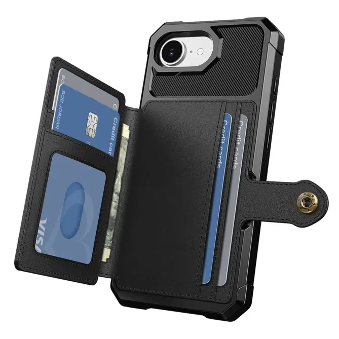 Coque iPhone 17e / 16e Porte-cartes Simili Cuir et TPU