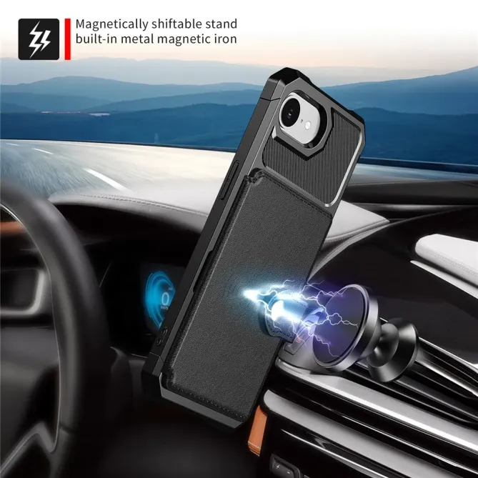 Coque iPhone 17e / 16e Porte-cartes Simili Cuir et TPU