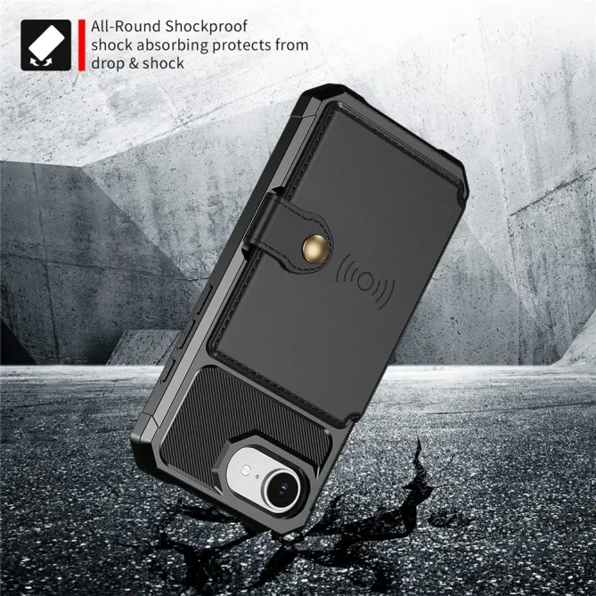 Coque iPhone 17e / 16e Porte-cartes Simili Cuir et TPU