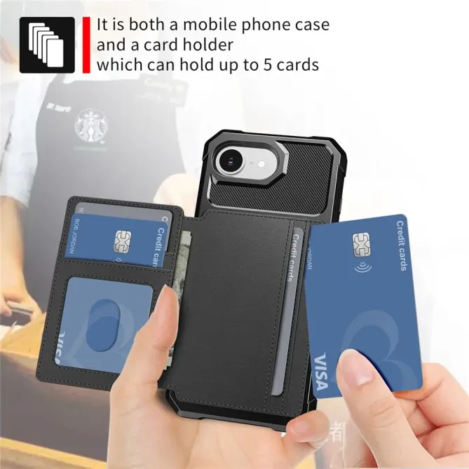 Coque iPhone 17e / 16e Porte-cartes Simili Cuir et TPU