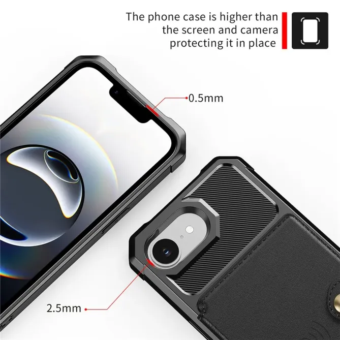 Coque iPhone 17e / 16e Porte-cartes Simili Cuir et TPU