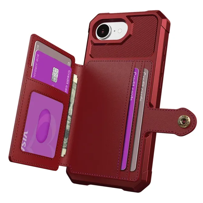 Coque iPhone 17e / 16e Porte-cartes Simili Cuir et TPU