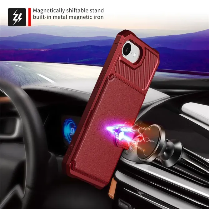 Coque iPhone 17e / 16e Porte-cartes Simili Cuir et TPU