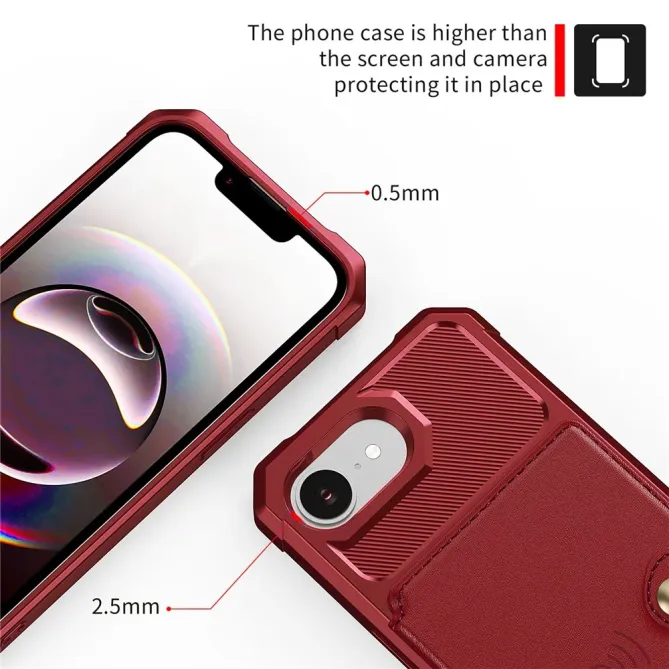 Coque iPhone 17e / 16e Porte-cartes Simili Cuir et TPU