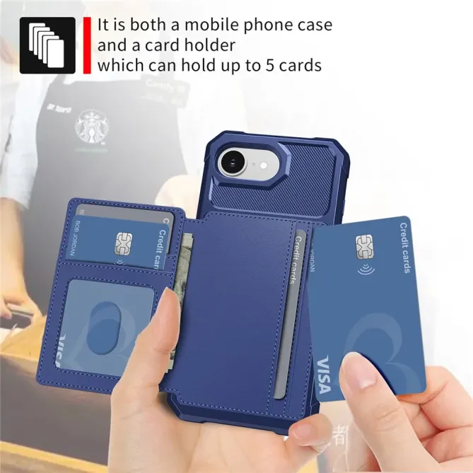 Coque iPhone 17e / 16e Porte-cartes Simili Cuir et TPU