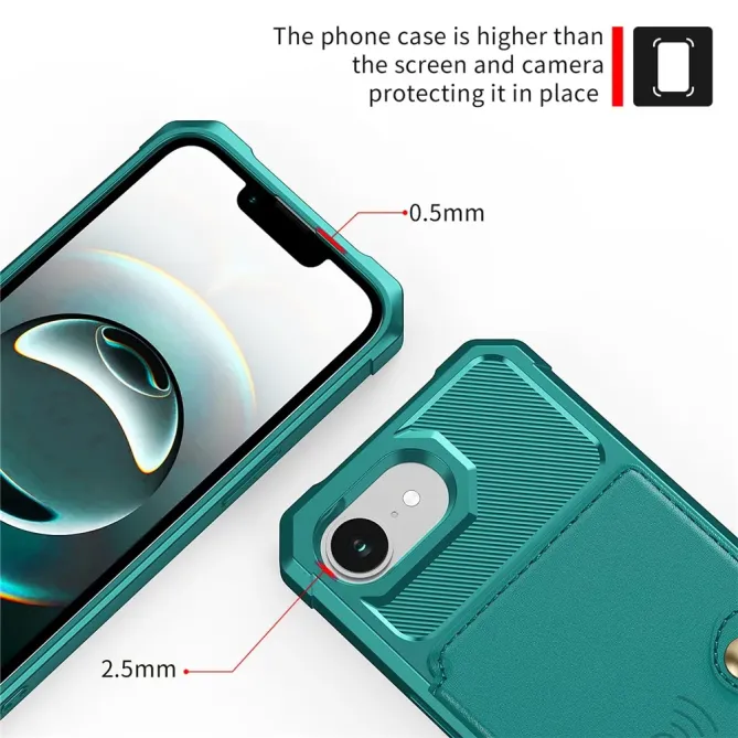 Coque iPhone 17e / 16e Porte-cartes Simili Cuir et TPU