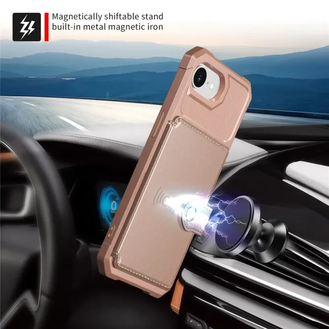Coque iPhone 17e / 16e Porte-cartes Simili Cuir et TPU
