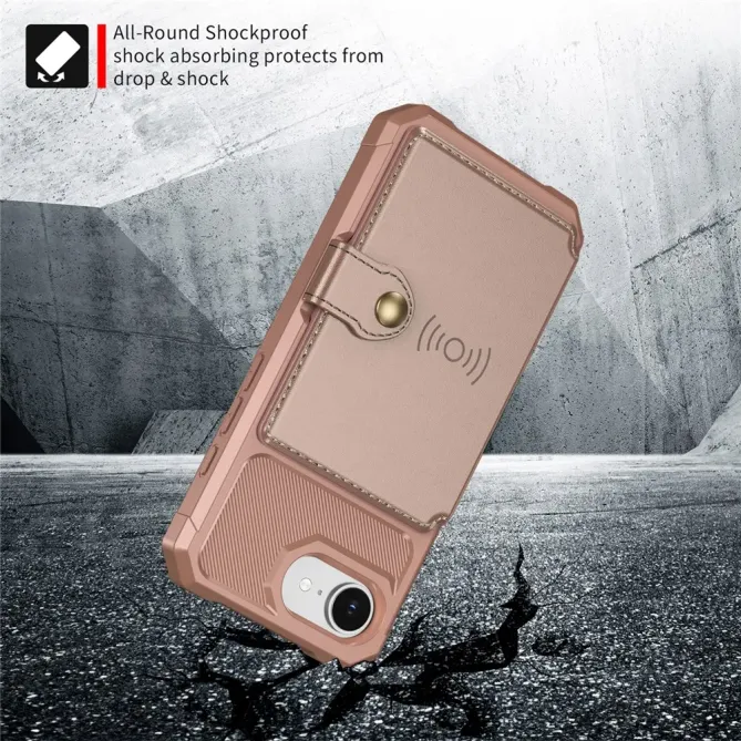 Coque iPhone 17e / 16e Porte-cartes Simili Cuir et TPU