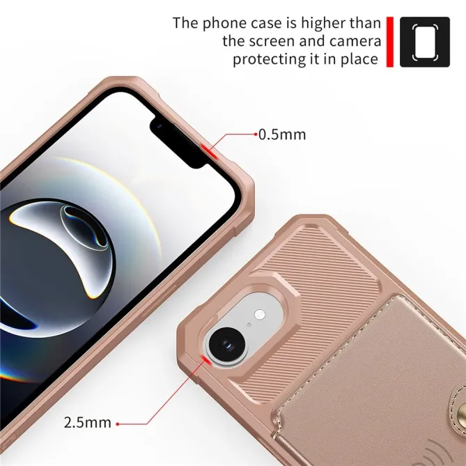 Coque iPhone 17e / 16e Porte-cartes Simili Cuir et TPU