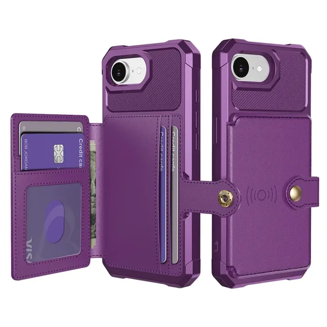 Coque iPhone 17e / 16e Porte-cartes Simili Cuir et TPU