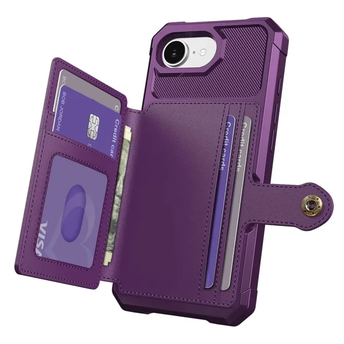 Coque iPhone 17e / 16e Porte-cartes Simili Cuir et TPU