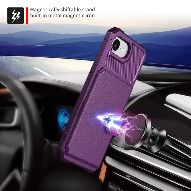 Coque iPhone 17e / 16e Porte-cartes Simili Cuir et TPU