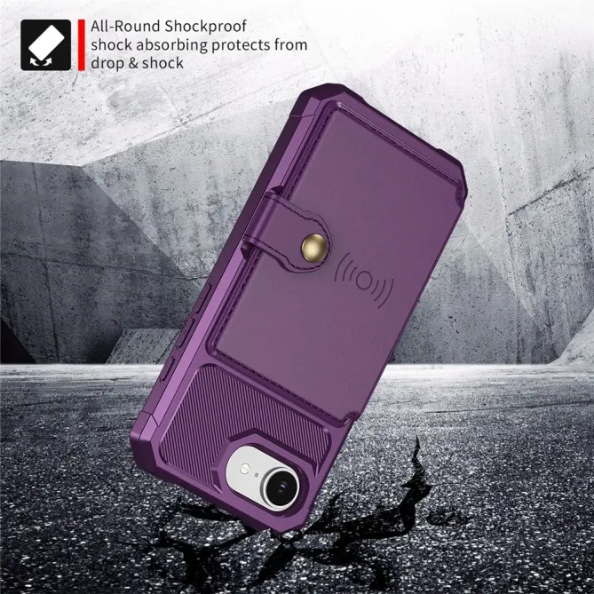 Coque iPhone 17e / 16e Porte-cartes Simili Cuir et TPU