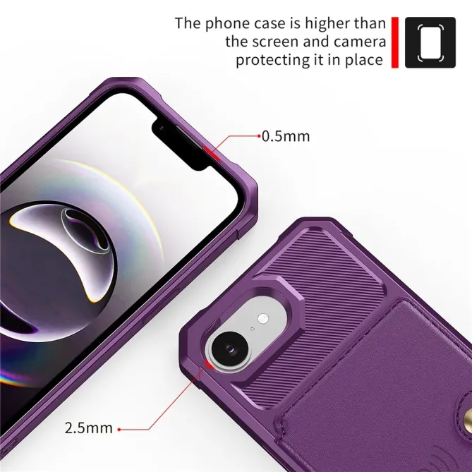 Coque iPhone 17e / 16e Porte-cartes Simili Cuir et TPU