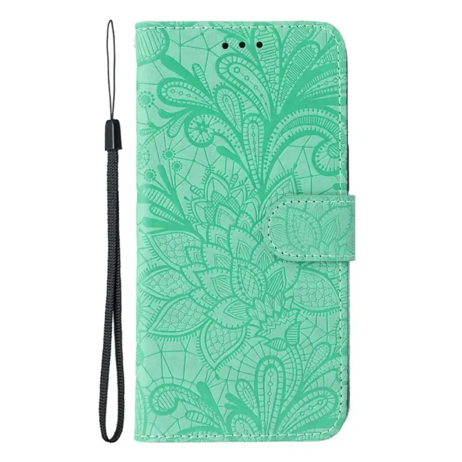 Housse iPhone 17e / 16e Fleurs Dentelle en Simili Cuir