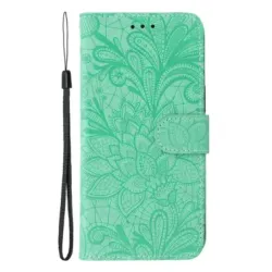 Housse iPhone 17e / 16e Fleurs Dentelle en Simili Cuir