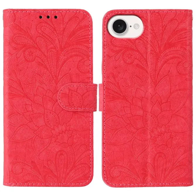 Housse iPhone 17e / 16e Fleurs Dentelle en Simili Cuir