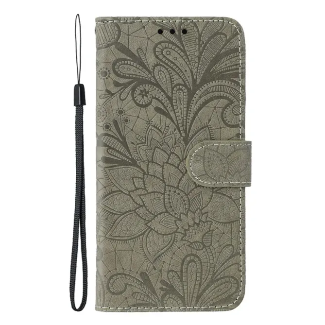 Housse iPhone 17e / 16e Fleurs Dentelle en Simili Cuir
