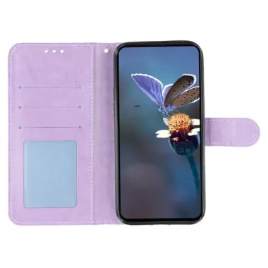 Housse iPhone 17e / 16e Fleurs Dentelle en Simili Cuir Violet - photo 22