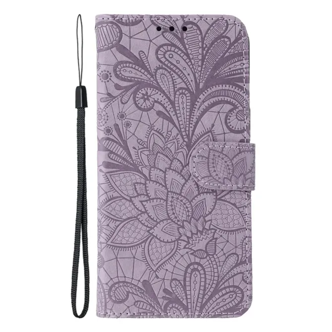 Housse iPhone 17e / 16e Fleurs Dentelle en Simili Cuir