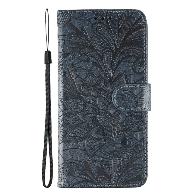 Housse iPhone 17e / 16e Fleurs Dentelle en Simili Cuir