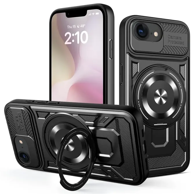 Coque iPhone 17e / 16e Magnétique avec Anneau Support Rotatif