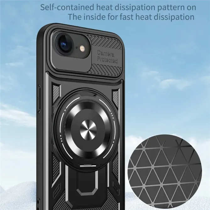 Coque iPhone 17e / 16e Magnétique avec Anneau Support Rotatif