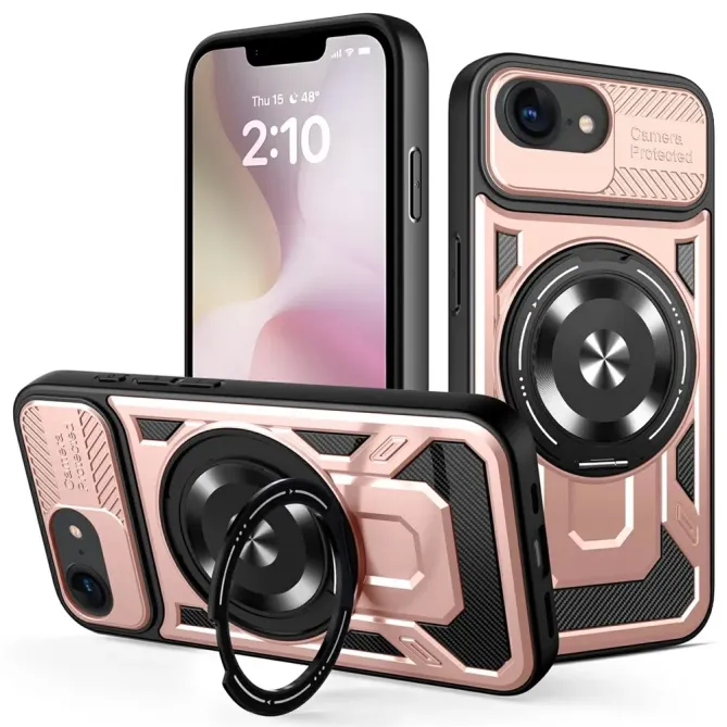 Coque iPhone 17e / 16e Magnétique avec Anneau Support Rotatif