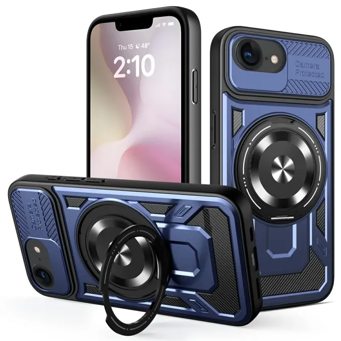 Coque iPhone 17e / 16e Magnétique avec Anneau Support Rotatif