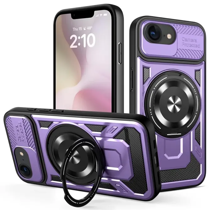 Coque iPhone 17e / 16e Magnétique avec Anneau Support Rotatif