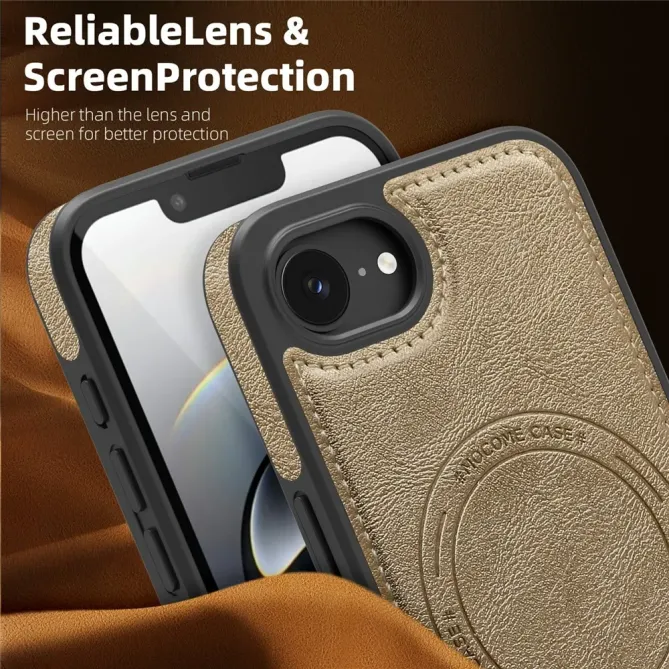Coque iPhone 17e / 16e Compatible MagSafe Effet Cuir