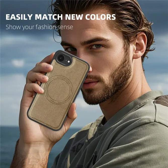 Coque iPhone 17e / 16e Compatible MagSafe Effet Cuir