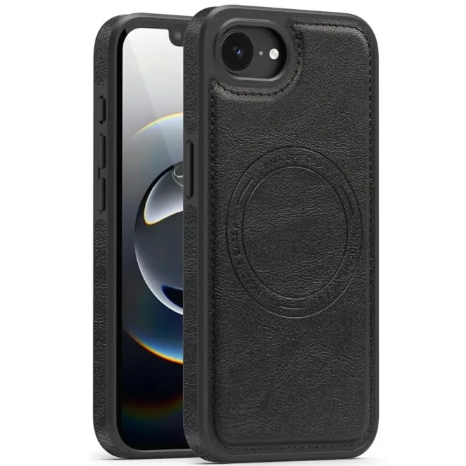 Coque iPhone 17e / 16e Compatible MagSafe Effet Cuir