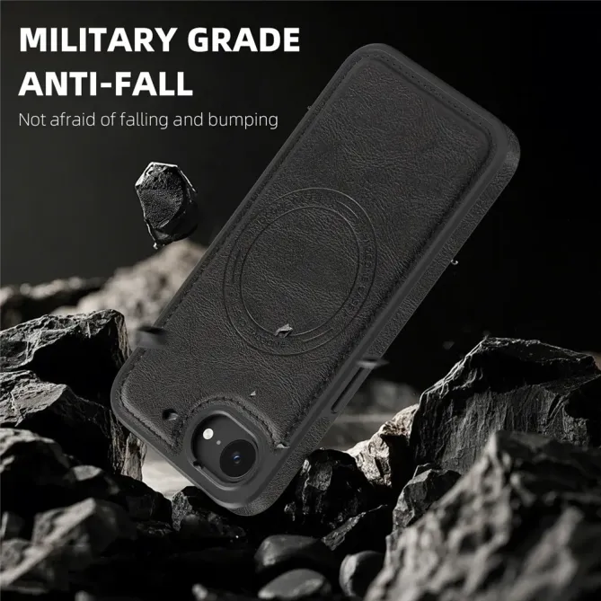Coque iPhone 17e / 16e Compatible MagSafe Effet Cuir