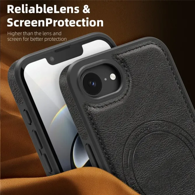Coque iPhone 17e / 16e Compatible MagSafe Effet Cuir